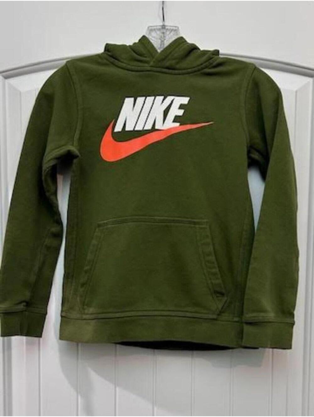 Nike Camo Green Hoodie M (8-10) GUC Sporty